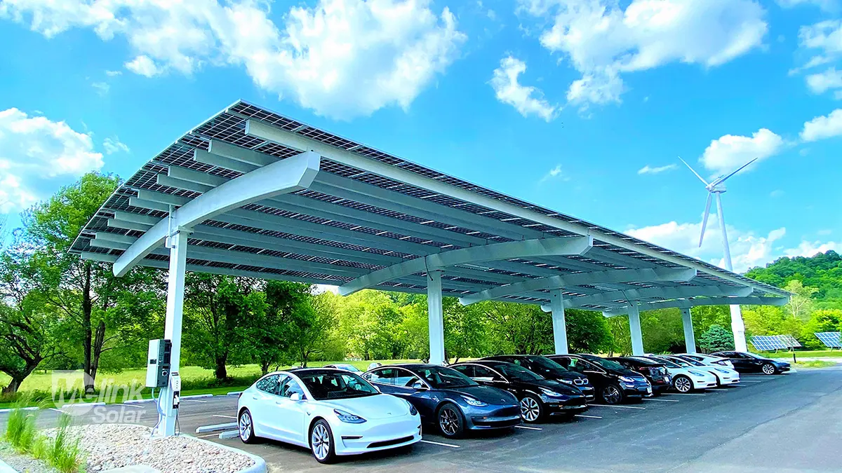 Solar installation at Melink Solar – Curved Canopy