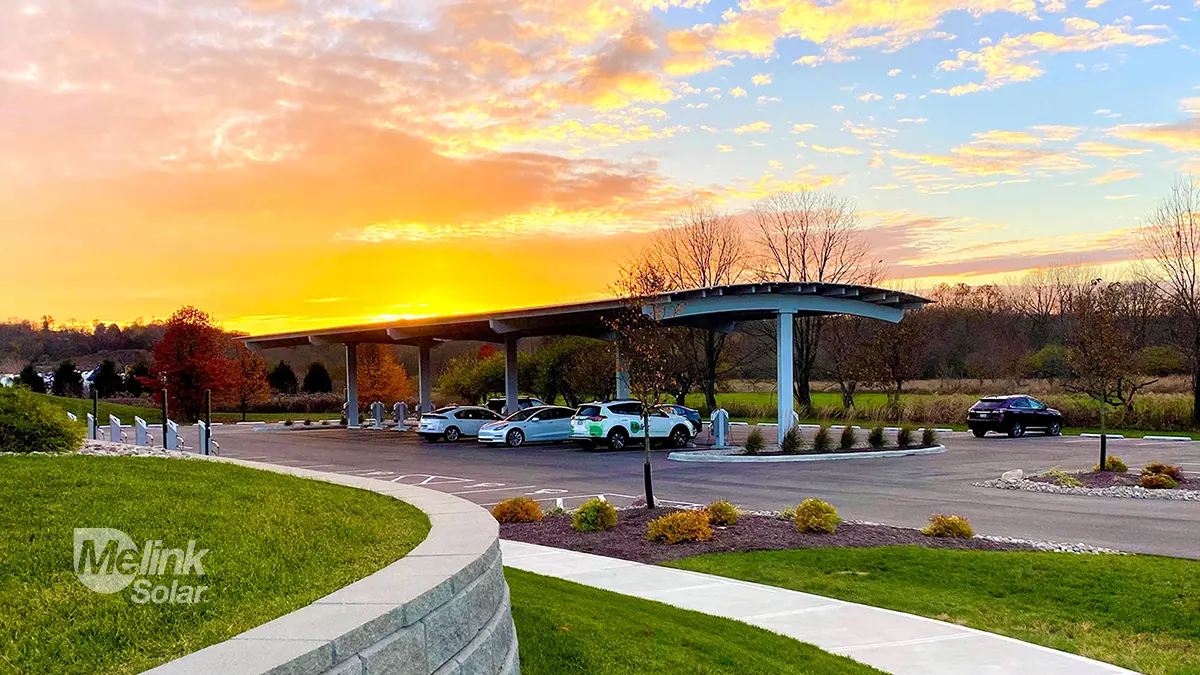 Melink Corporation campus / Solar canopy installation